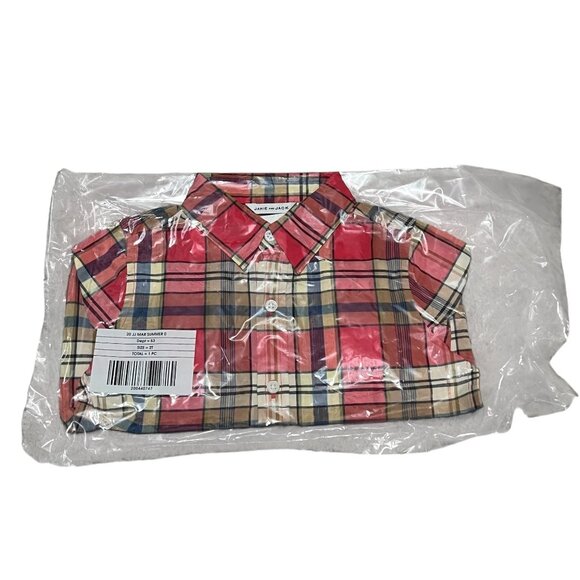 Janie & Jack Collared Plaid Collared Button Down Cotton Shirt Sz 2 Toddler Boys - Picture 4 of 5